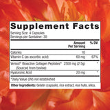Reserveage Nutrition Collagen Replenish Capsules back view with ingredients