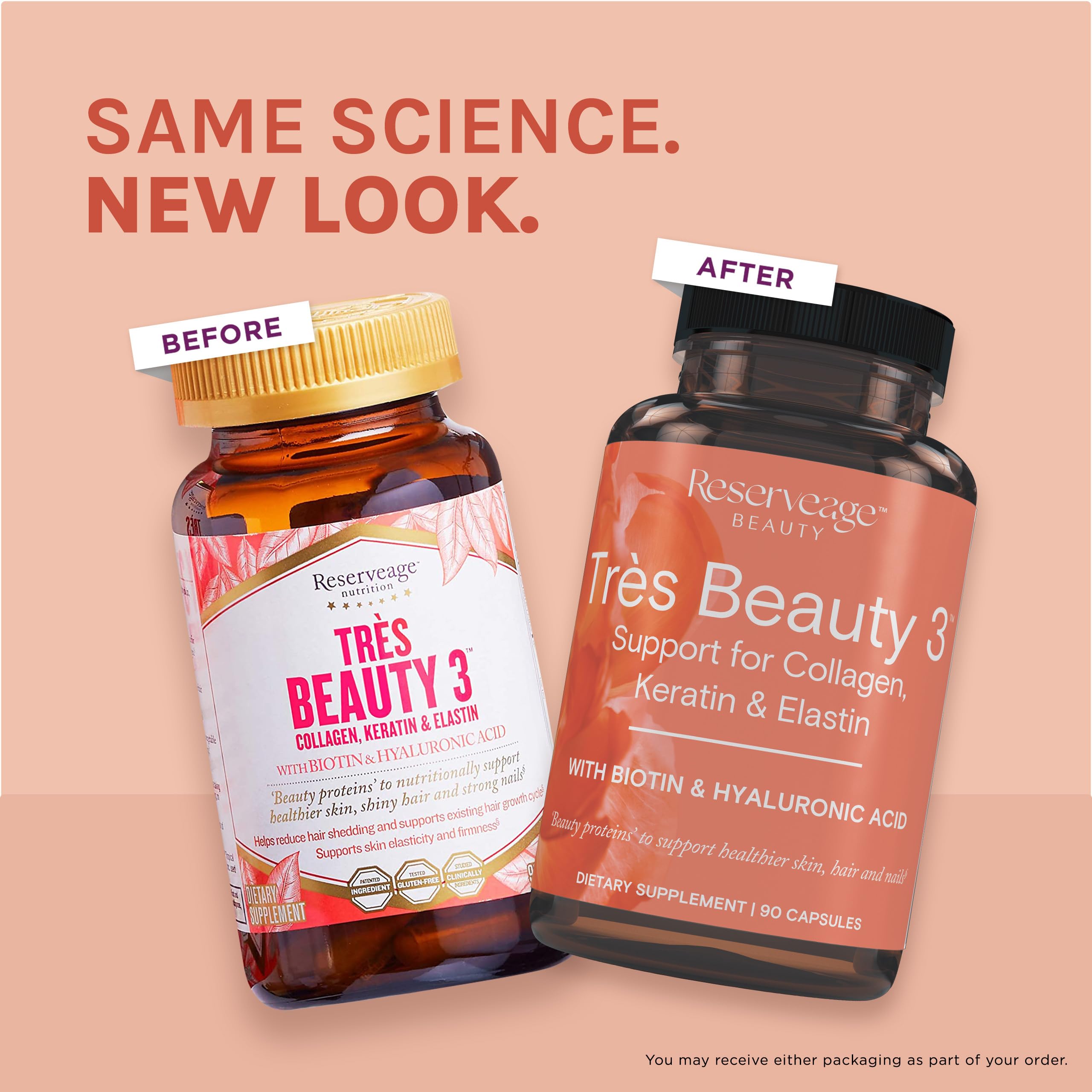 Reserveage Nutrition Collagen Supplement with Keratin packaging details