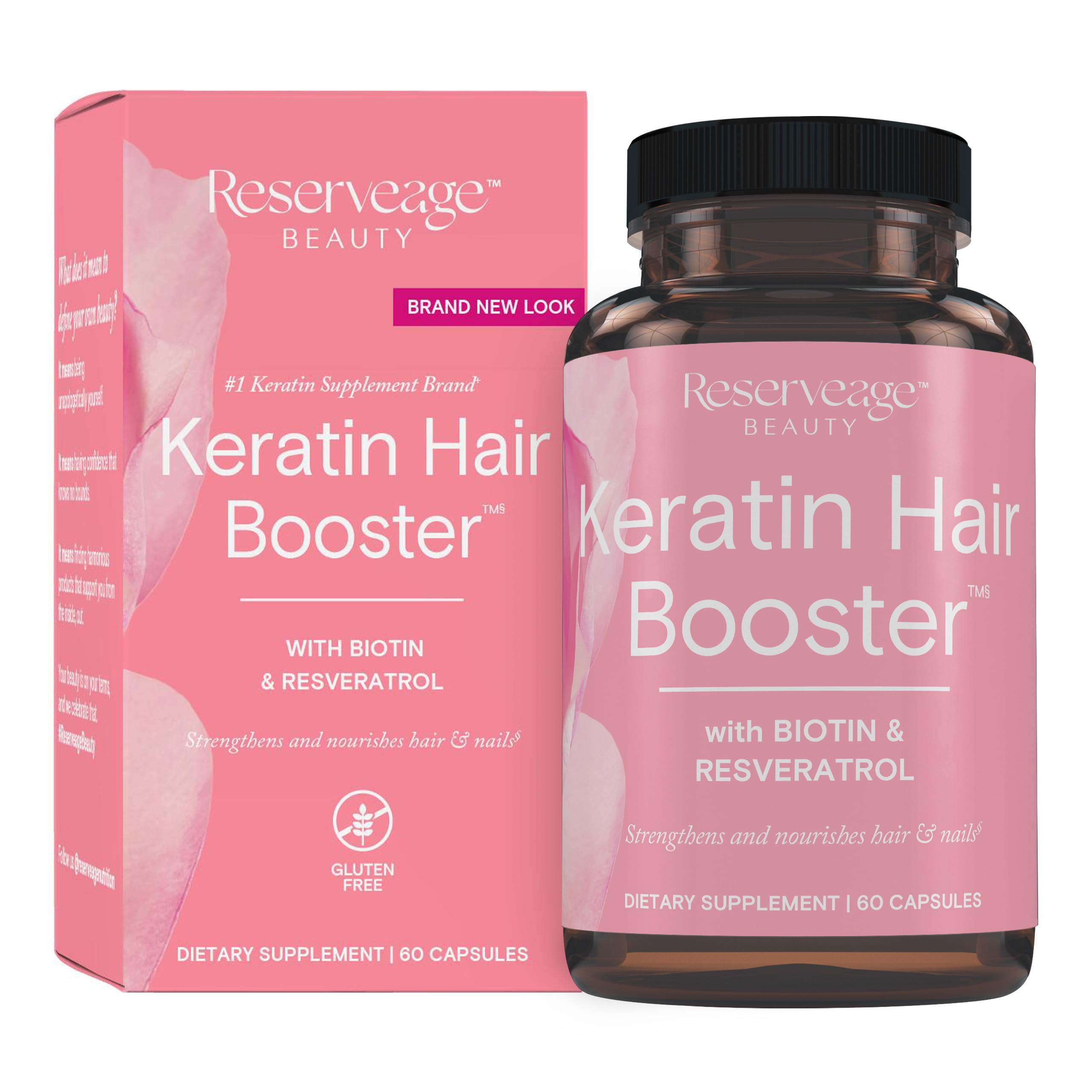 Reserveage Nutrition Keratin Hair support front view of packaging