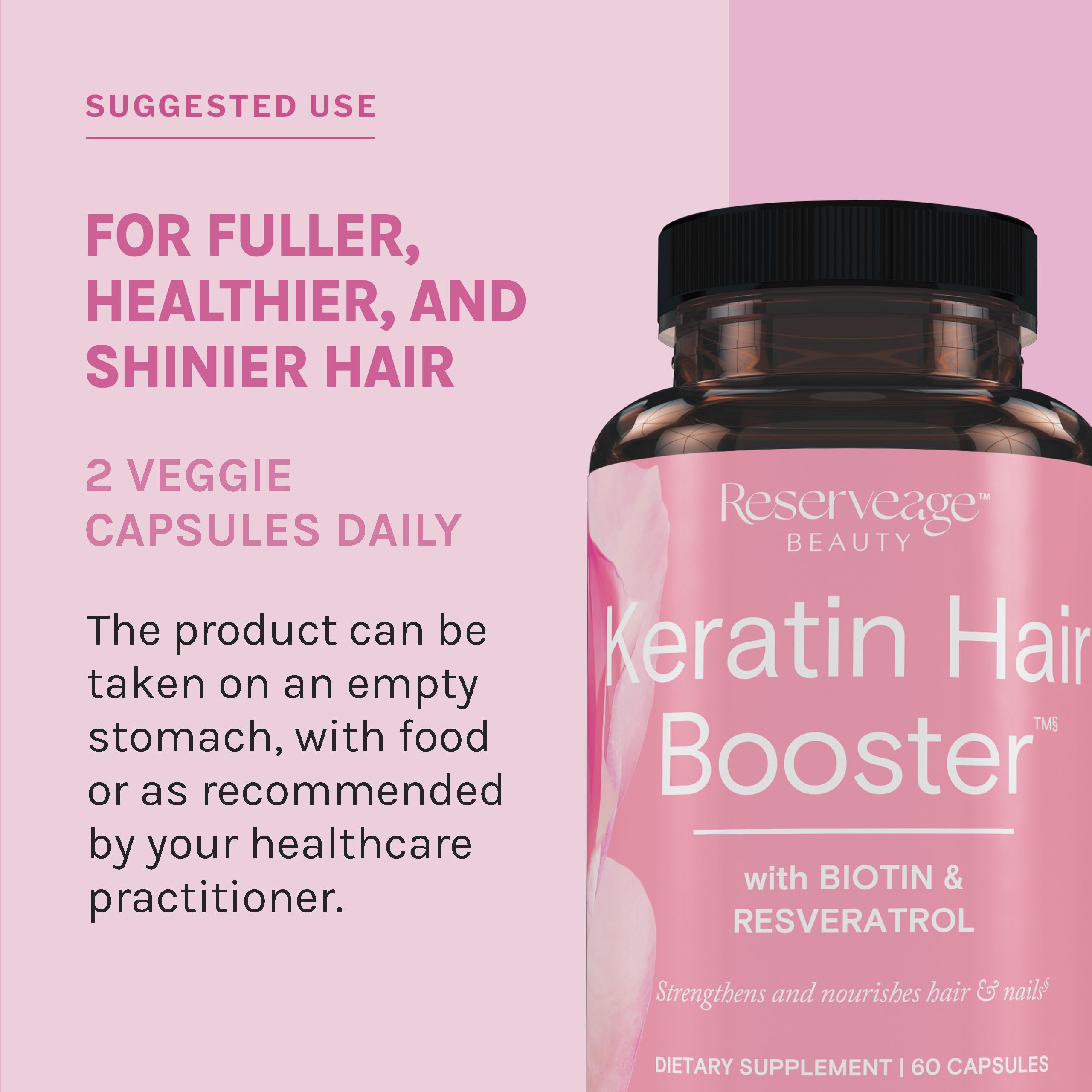 Reserveage Nutrition Keratin Hair support side view of packaging