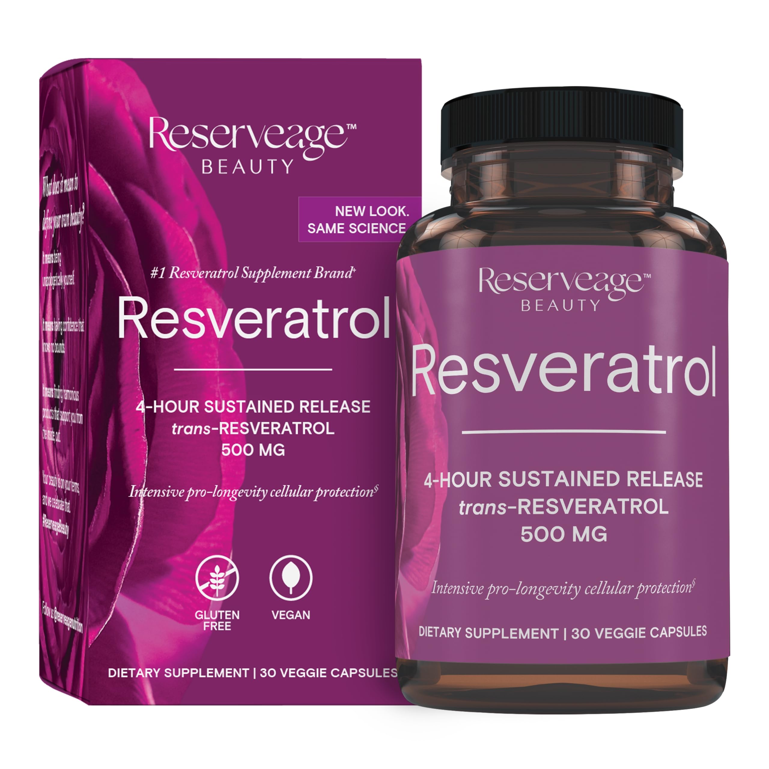 Reserveage Nutrition Organic Resveratrol Supplement 700mg front view