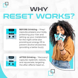 RESET LABS Milk Thistle Capsules with a measuring spoon
