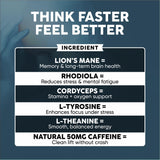 Reset+Rise Nootropic Mushroom Blend Supplement ingredients close-up