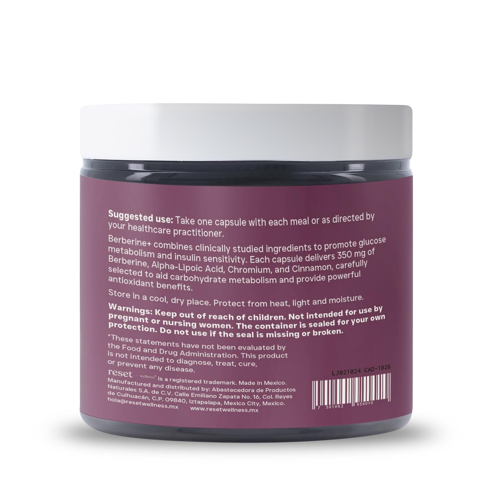Reset Wellness Cinnamon Supplement with herbal ingredients