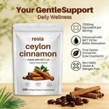 RESIA Ceylon Cinnamon Softgels packaging with coconut MCT oil