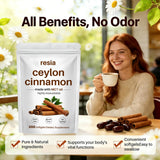 RESIA Ceylon Cinnamon Softgels with a measuring spoon