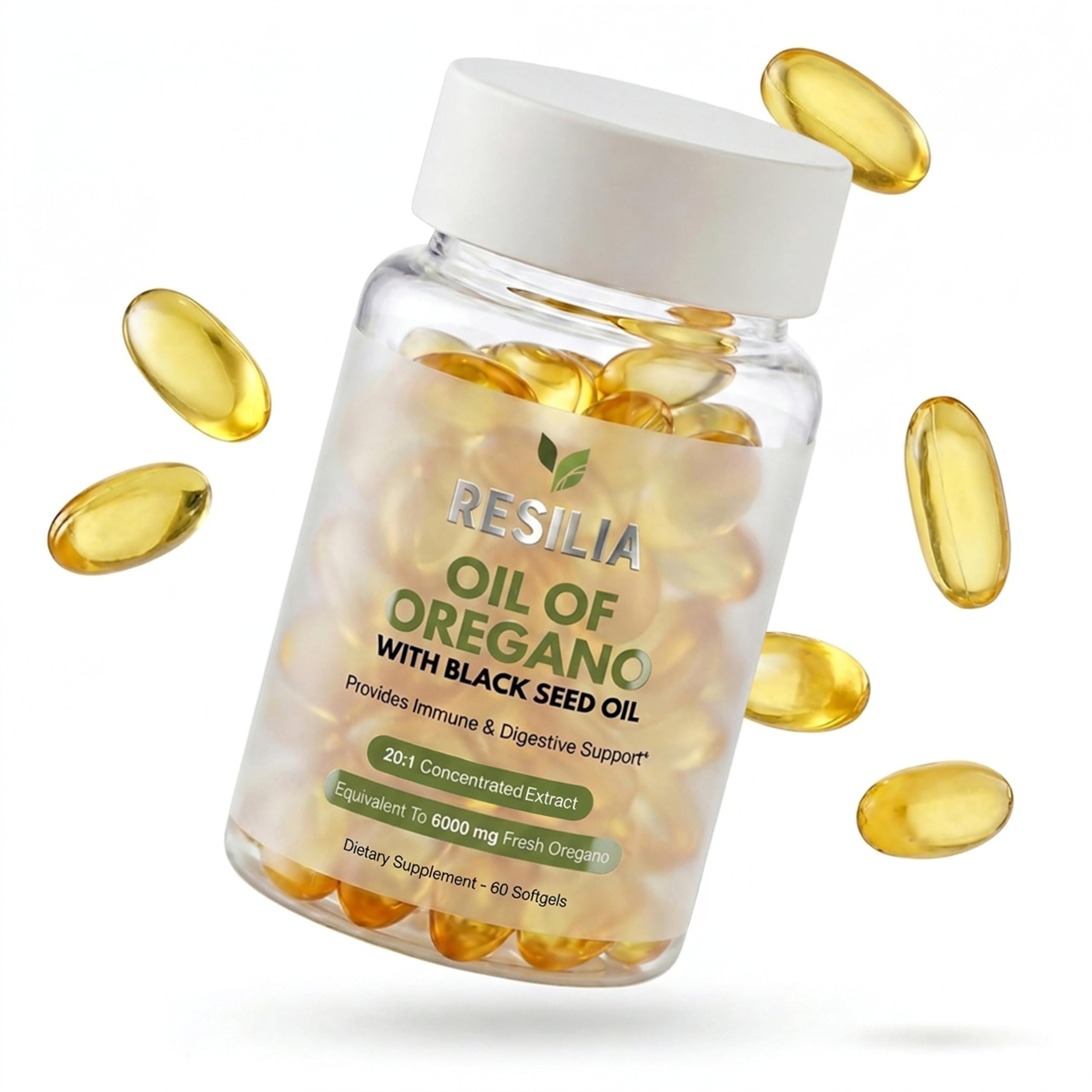 Resilia Oil Of Oregano Softgels 6000mg front view