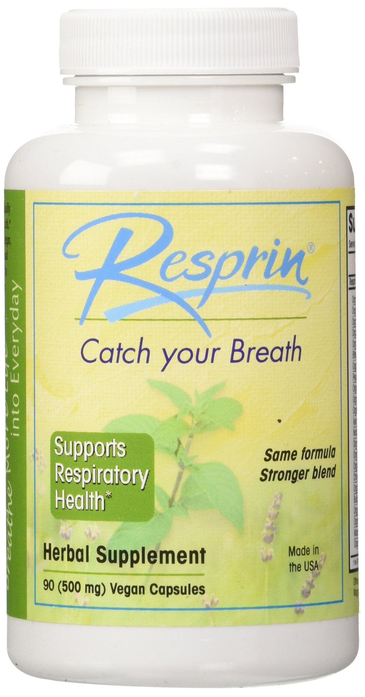 Resprin Natural Breathing Supplement front view with 23 herb blend