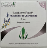 Respro Laboratories Natural Melatonin Patch 3 mg front view with lavender and chamomile