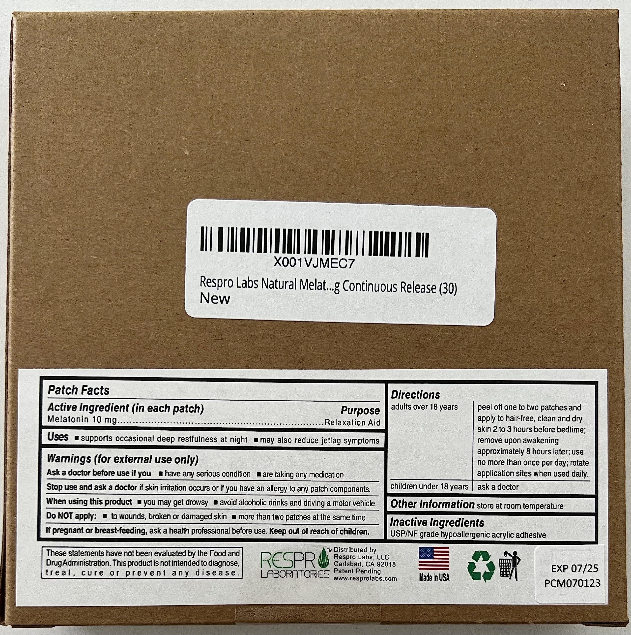 Respro Laboratories Natural Melatonin Patch in a lifestyle setting