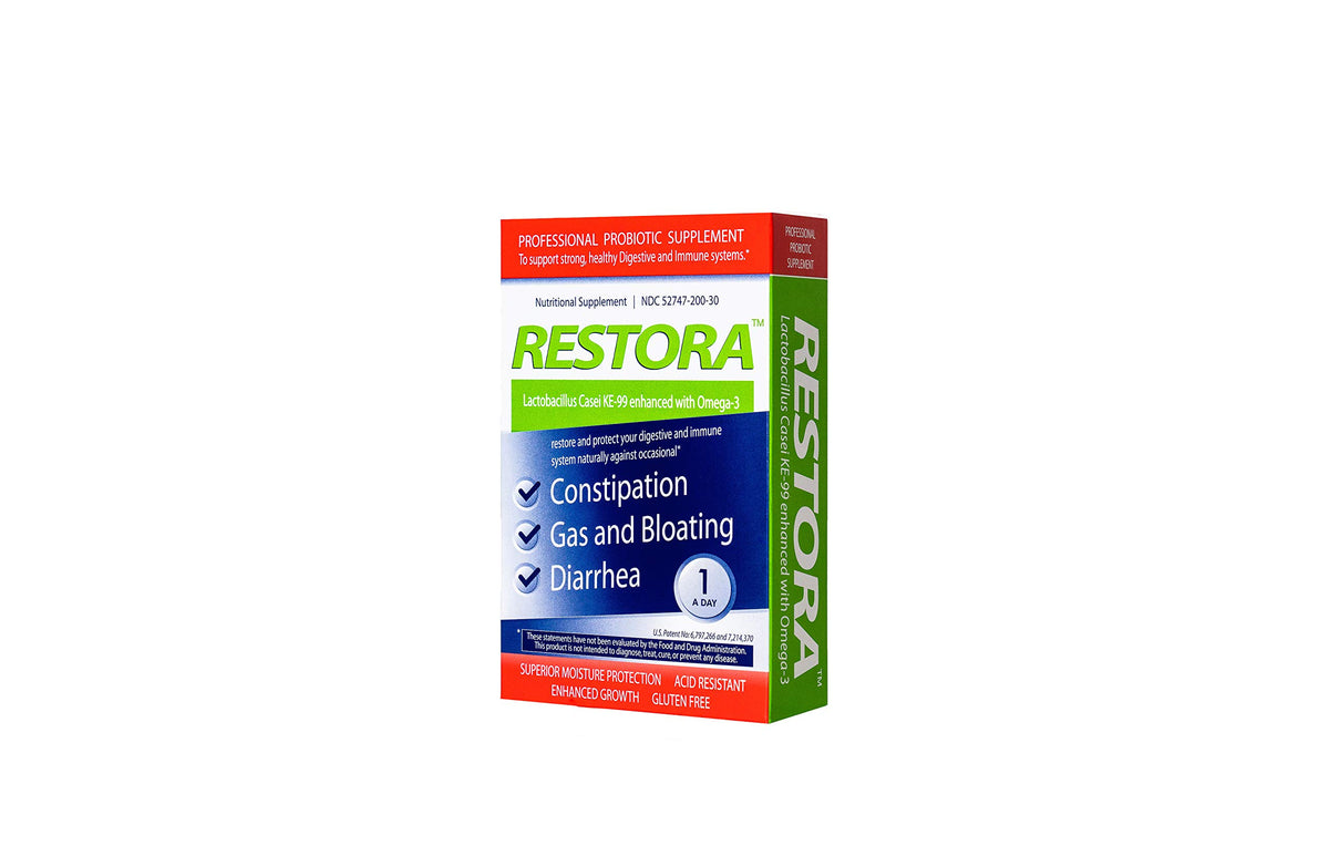 Restora Probiotic Supplement 30 capsules front view