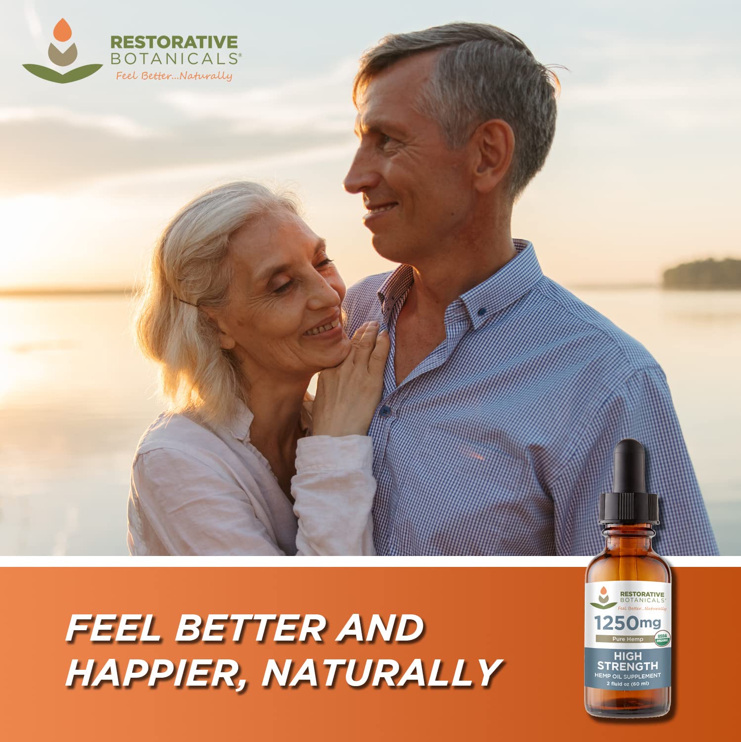 Restorative Botanicals Organic Hemp Oil Supplement 2 oz packaging