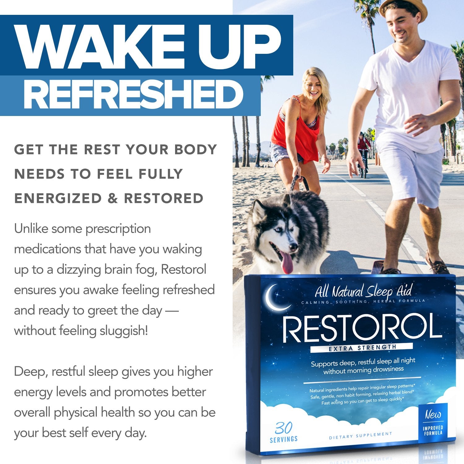 Restorol Sleep Supplement 50g capsule format close-up