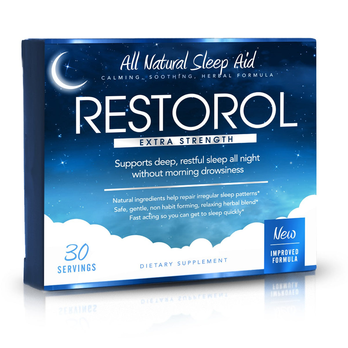 Restorol Sleep Supplement 50g front view with packaging