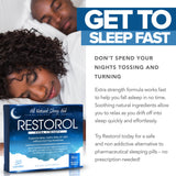 Restorol Sleep Supplement 50g side view showing ingredients