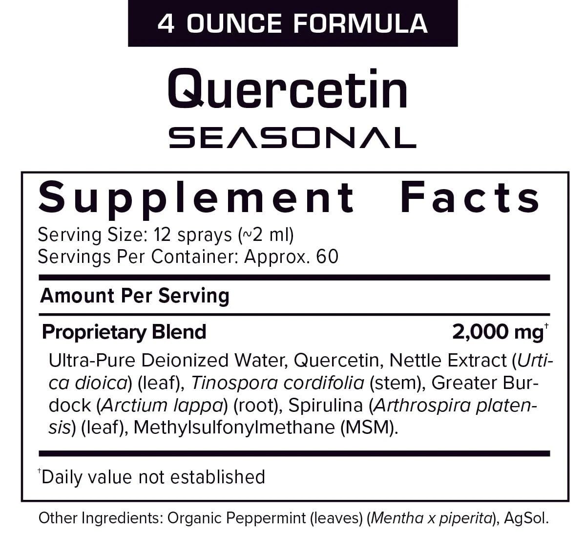 Results RNA Quercetin Seasonal Extra Strength oral spray usage instructions