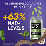 Resurrected Health NAD Plus Liposomal Supplement side view with dosage information
