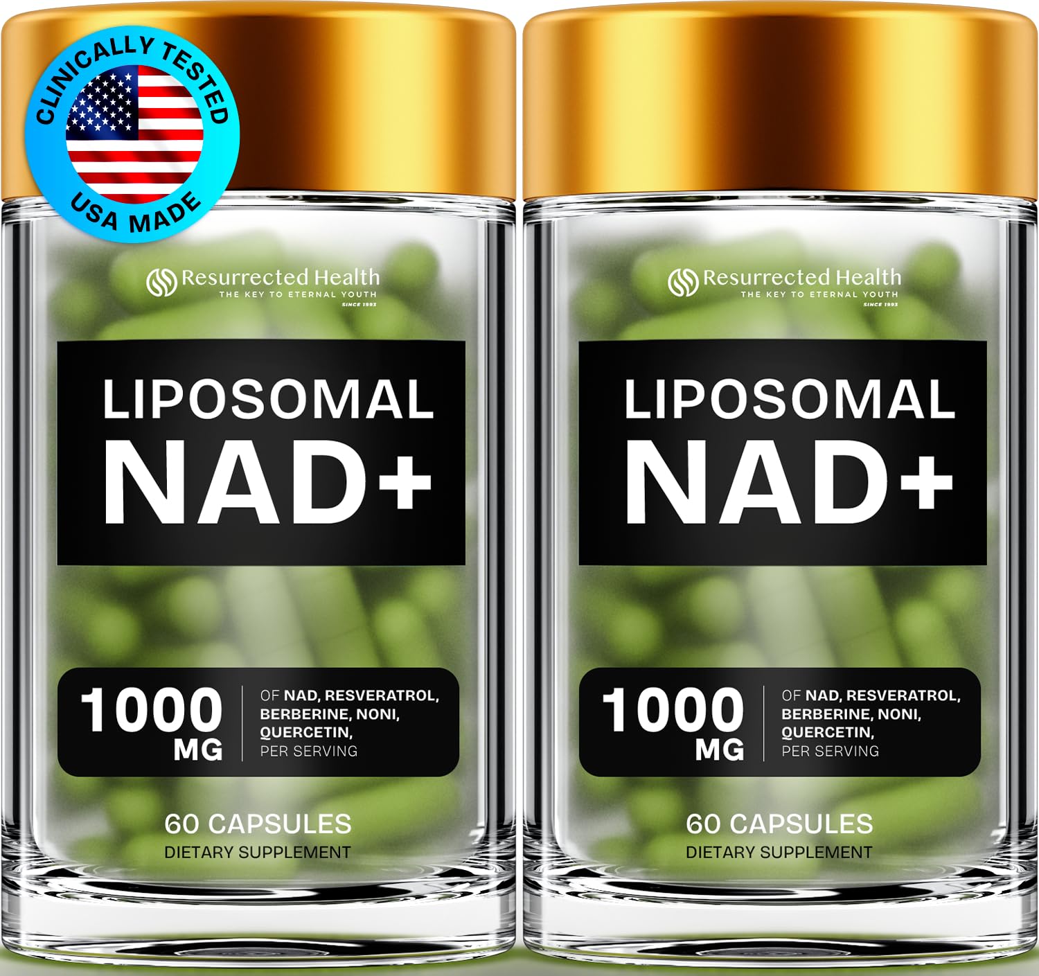 Resurrected Health NAD+ Plus Supplement 100g front view