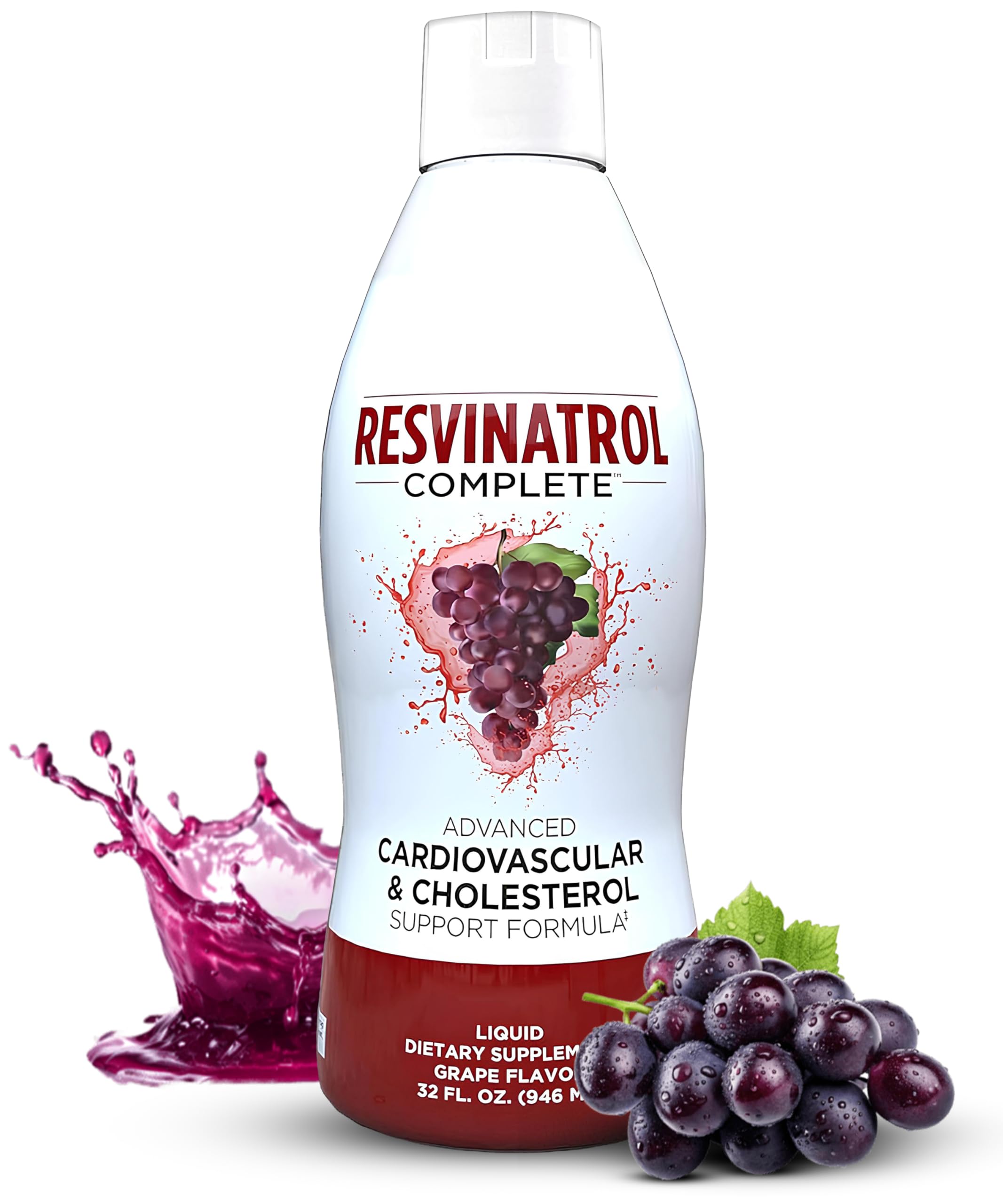 Resvinatrol Complete 32oz liquid resveratrol supplement front view