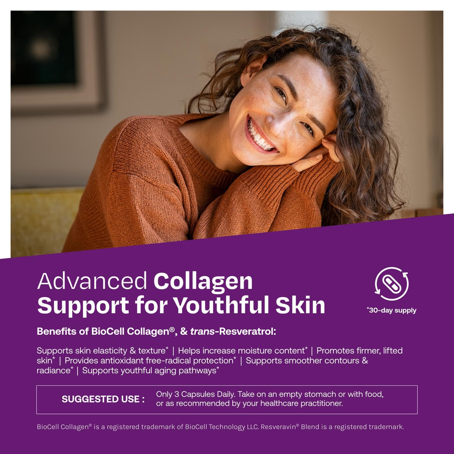 ResVitale Collagen Supplement 1000mg capsules on a table