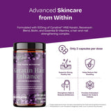 ResVitale Keratin & Biotin Hair Growth Supplement back view