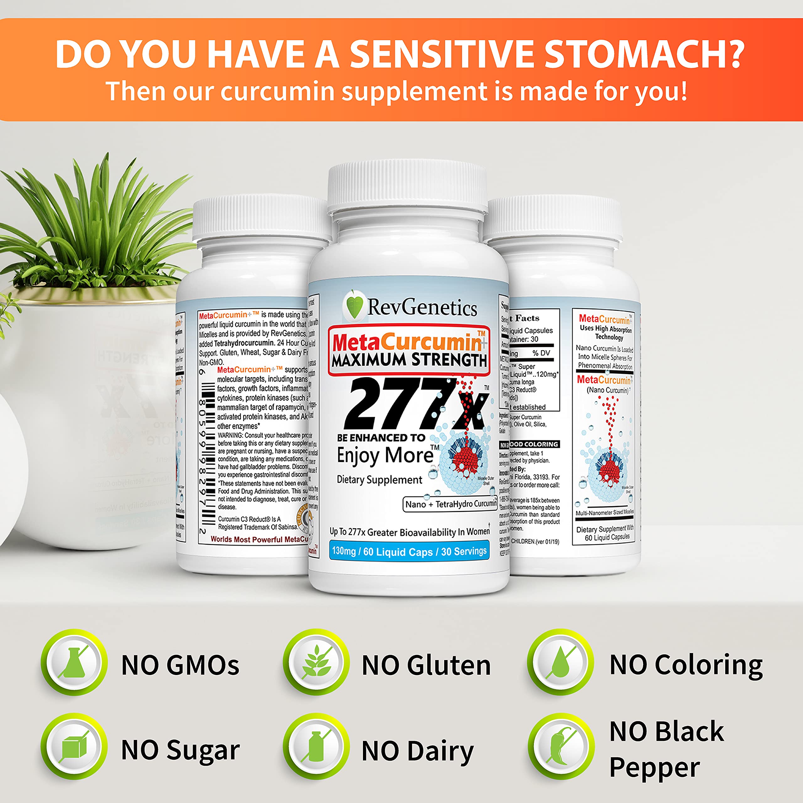 REVGENETICS Turmeric Curcumin Supplement ingredients list