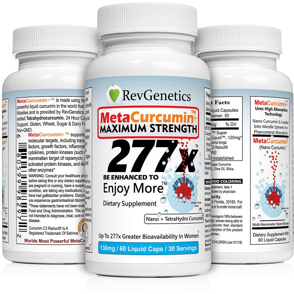 REVGENETICS Turmeric Curcumin Supplement side view