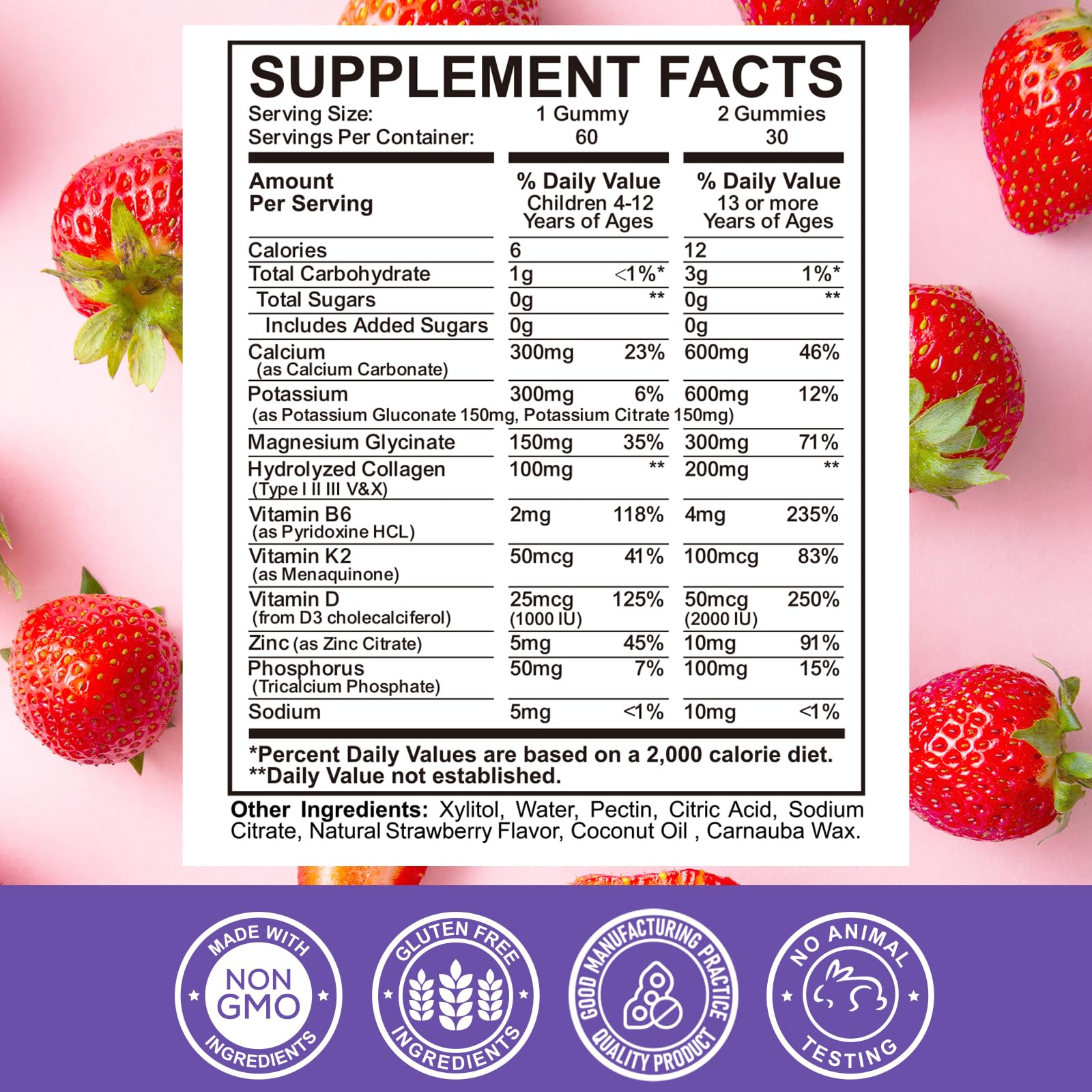 ReviNutra Calcium Gummies 600mg on a wooden table