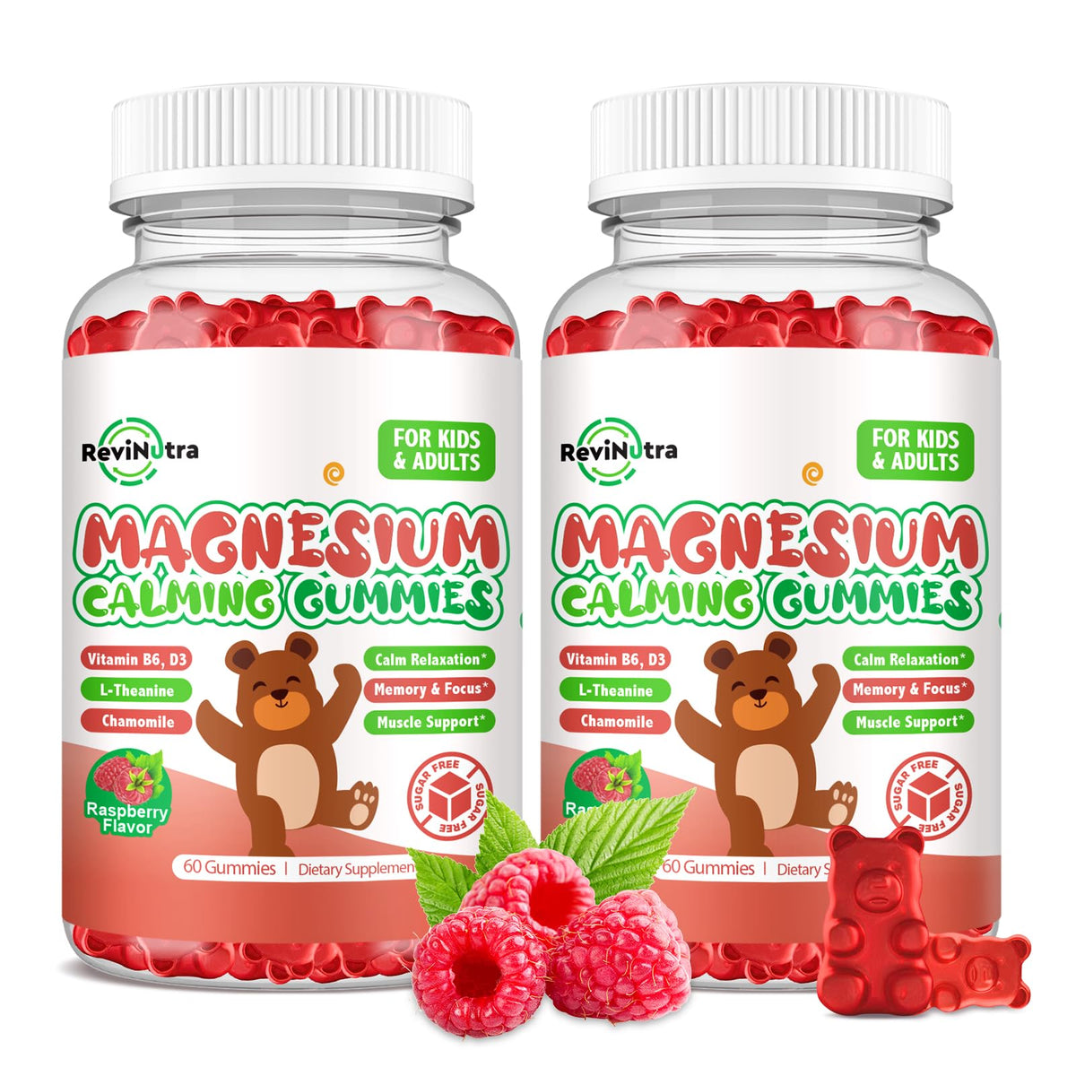 ReviNutra Calm Magnesium Gummies 399g front view with packaging