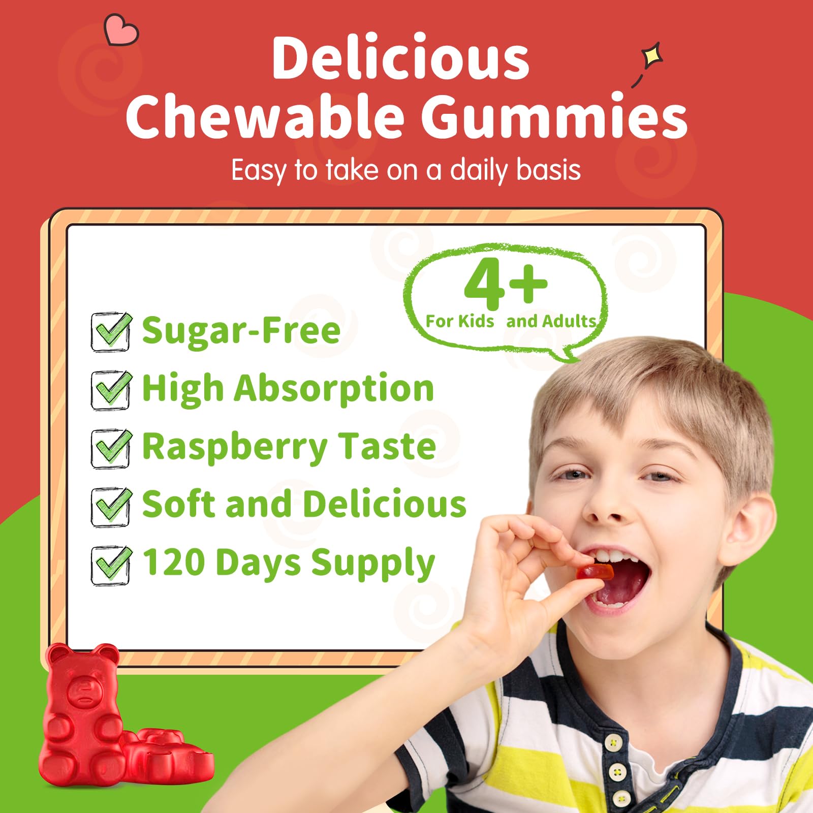 ReviNutra Calm Magnesium Gummies 399g side view with dosage instructions