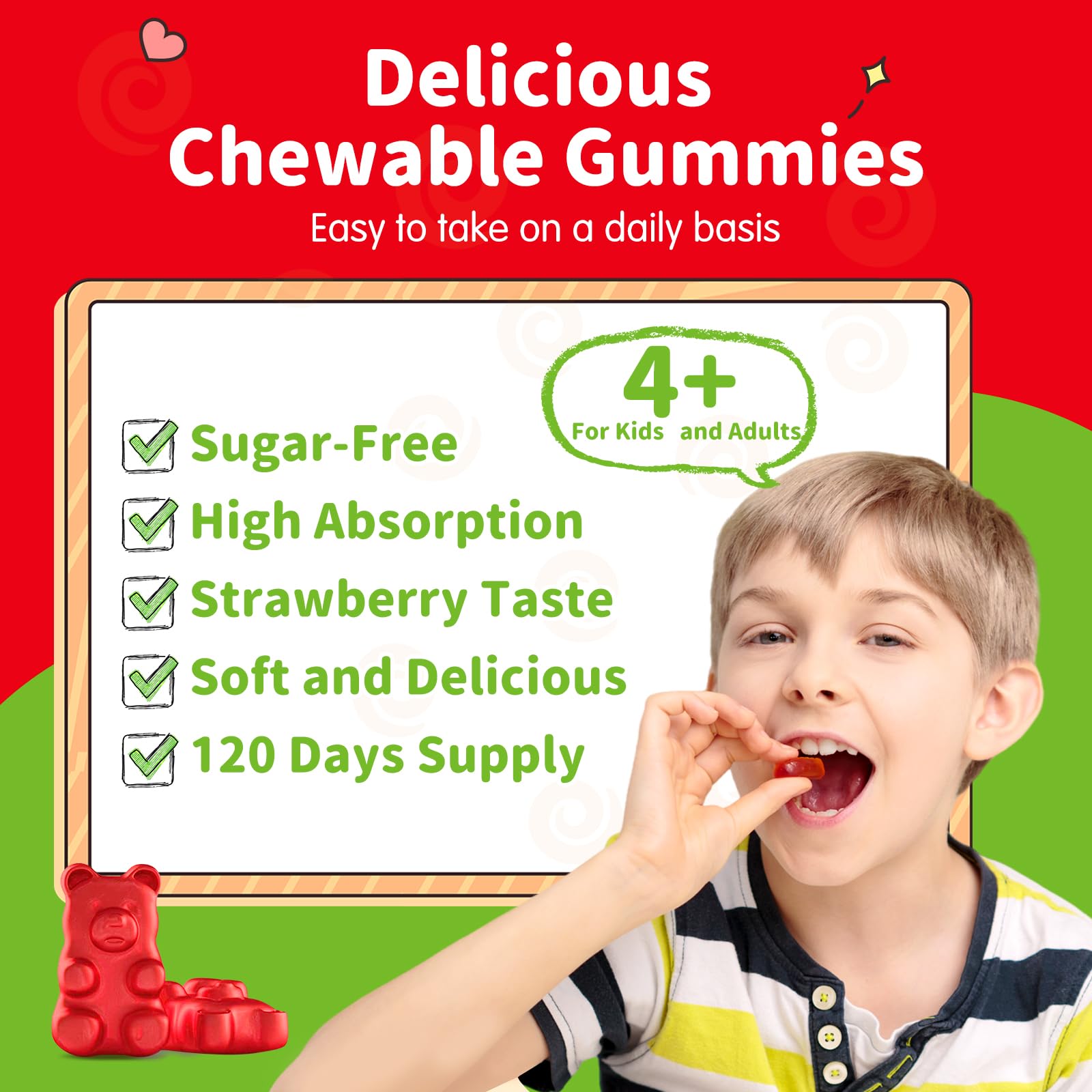 ReviNutra Calm Magnesium Gummies on a wooden table