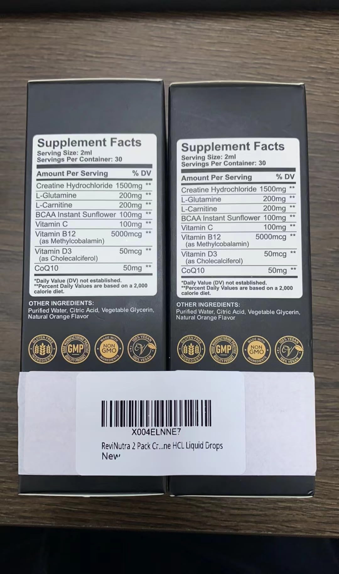 ReviNutra Creatine HCL Liquid Drops bottle close-up