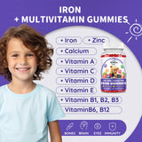 ReviNutra Iron Gummies for Kids back view with nutritional information