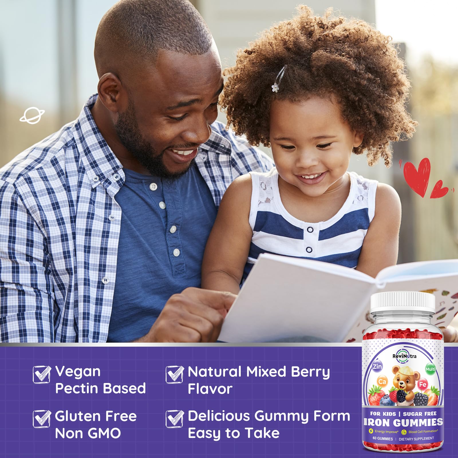 ReviNutra Iron Gummies for Kids in a child's hand