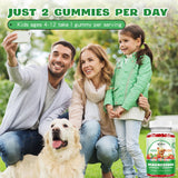 ReviNutra Kids Focus Gummies 222g with a child holding a gummy