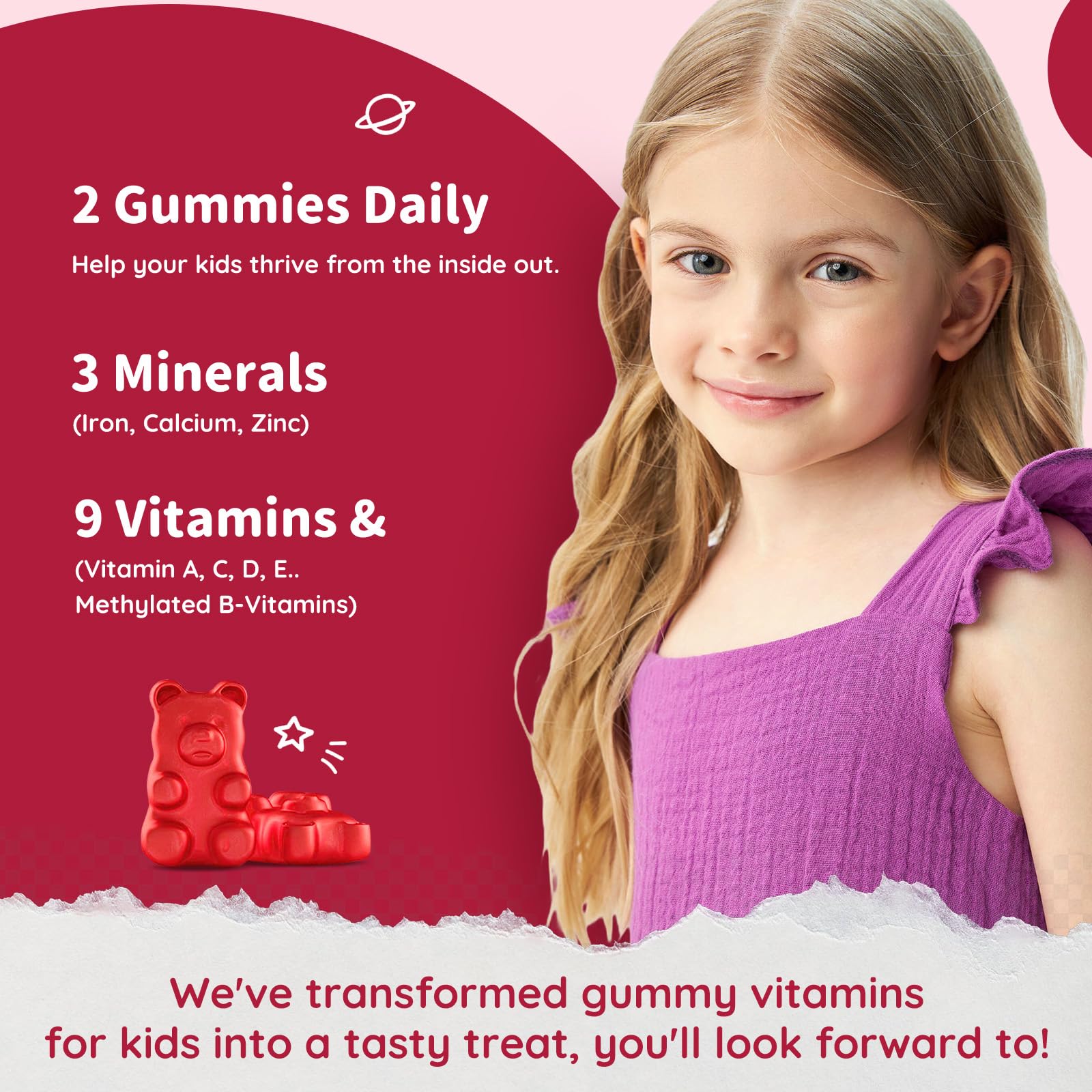 ReviNutra Kids Iron Gummies showing gummy texture