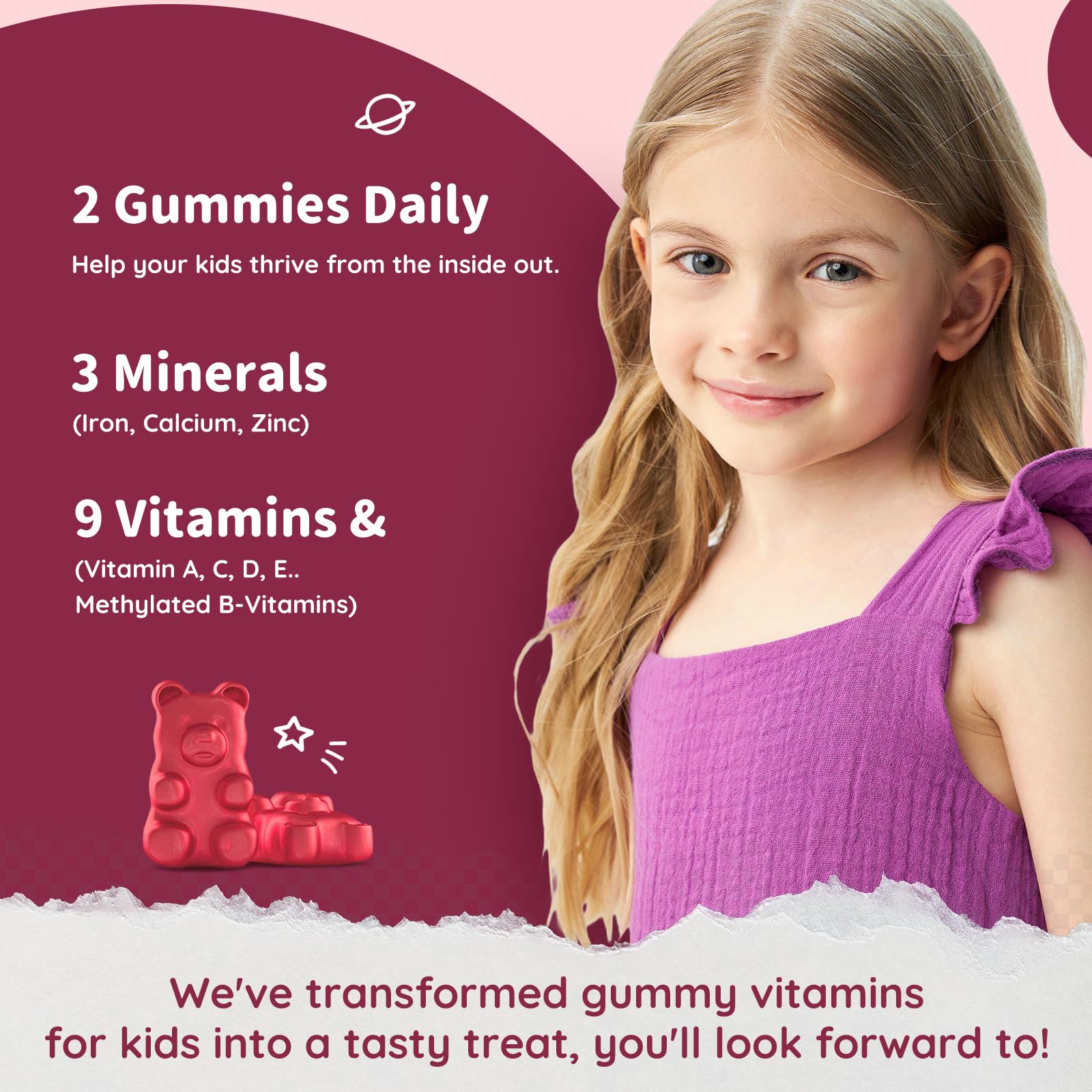 ReviNutra Kids Iron Gummies showing gummy texture