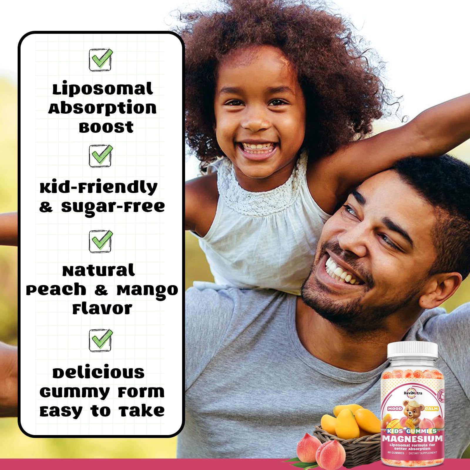 ReviNutra Kids Magnesium Gummies in a bowl for serving