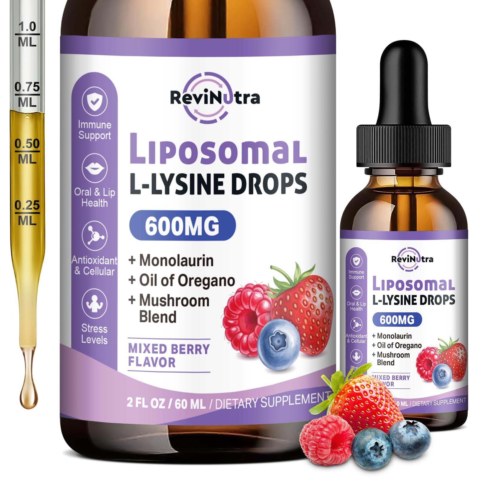 ReviNutra L-Lysine Liquid Drops 159g front view