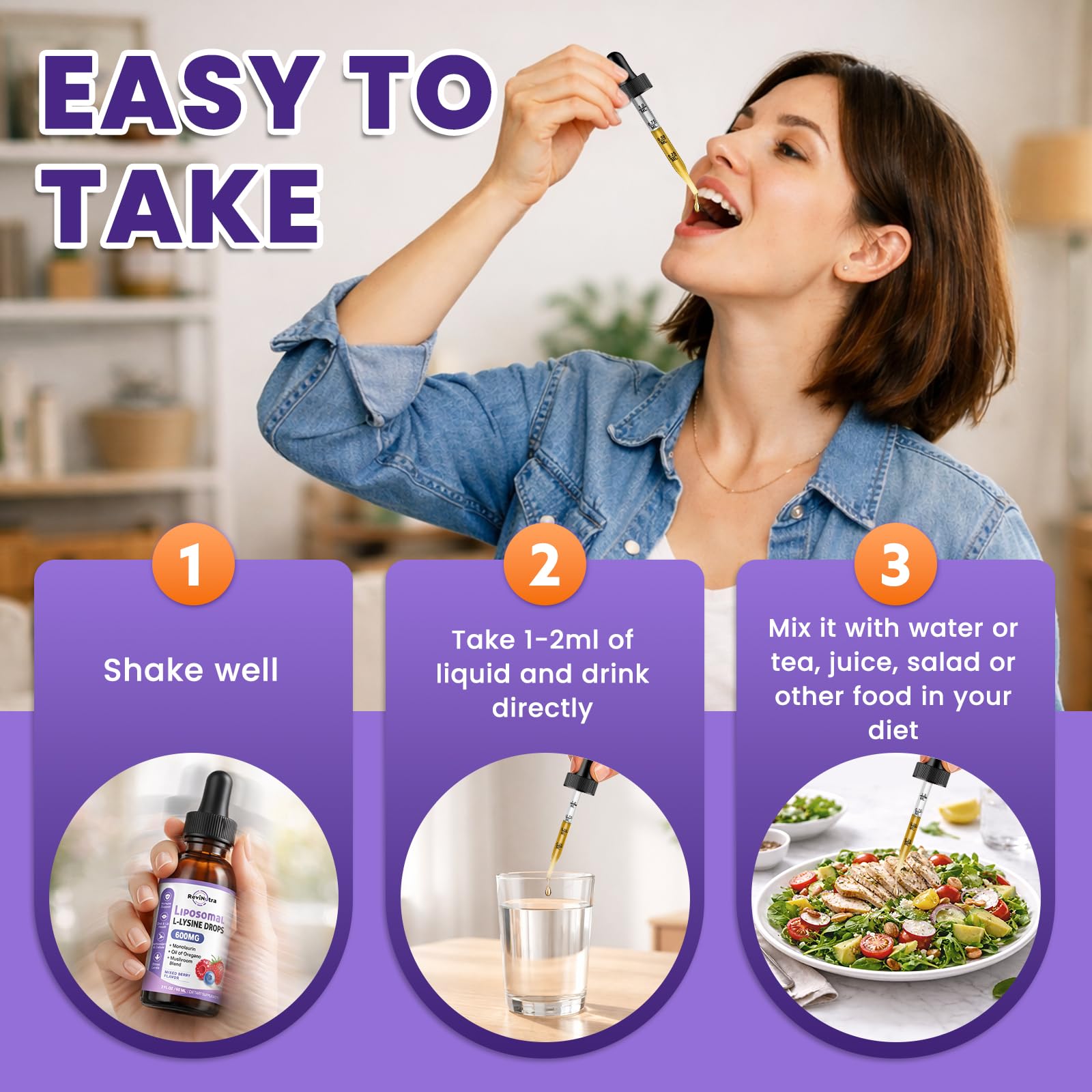 ReviNutra L-Lysine Liquid Drops 159g ingredients list