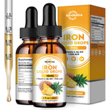 ReviNutra Liquid Iron Drops front view with pineapple flavour