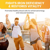 ReviNutra Liquid Iron Drops with a measuring spoon