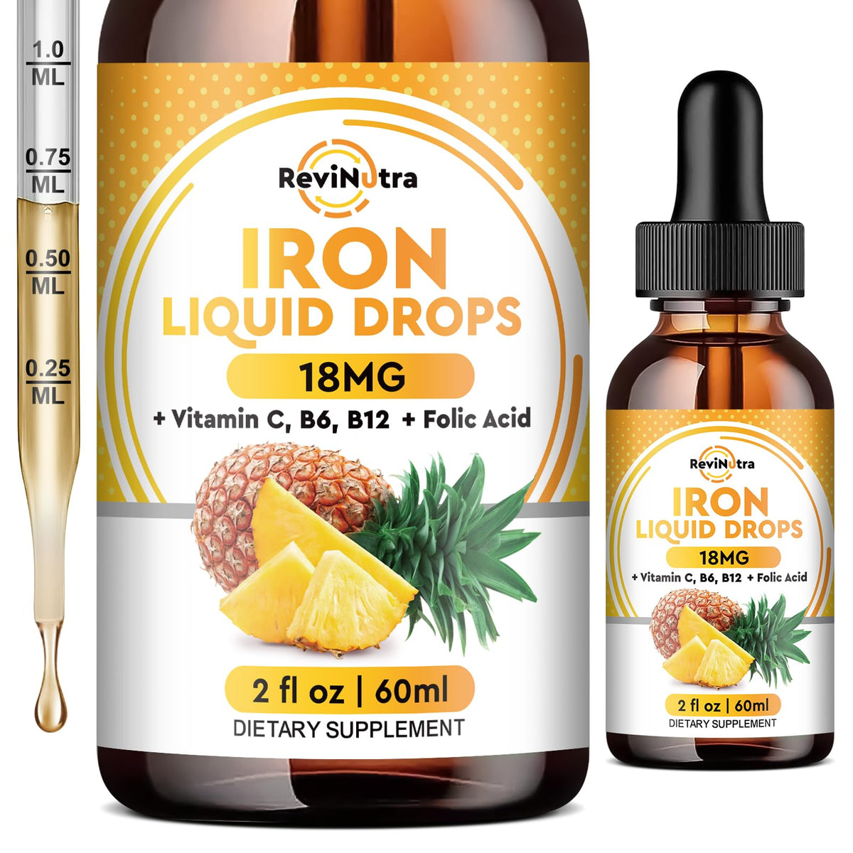 ReviNutra Liquid Iron Supplement 150g front view