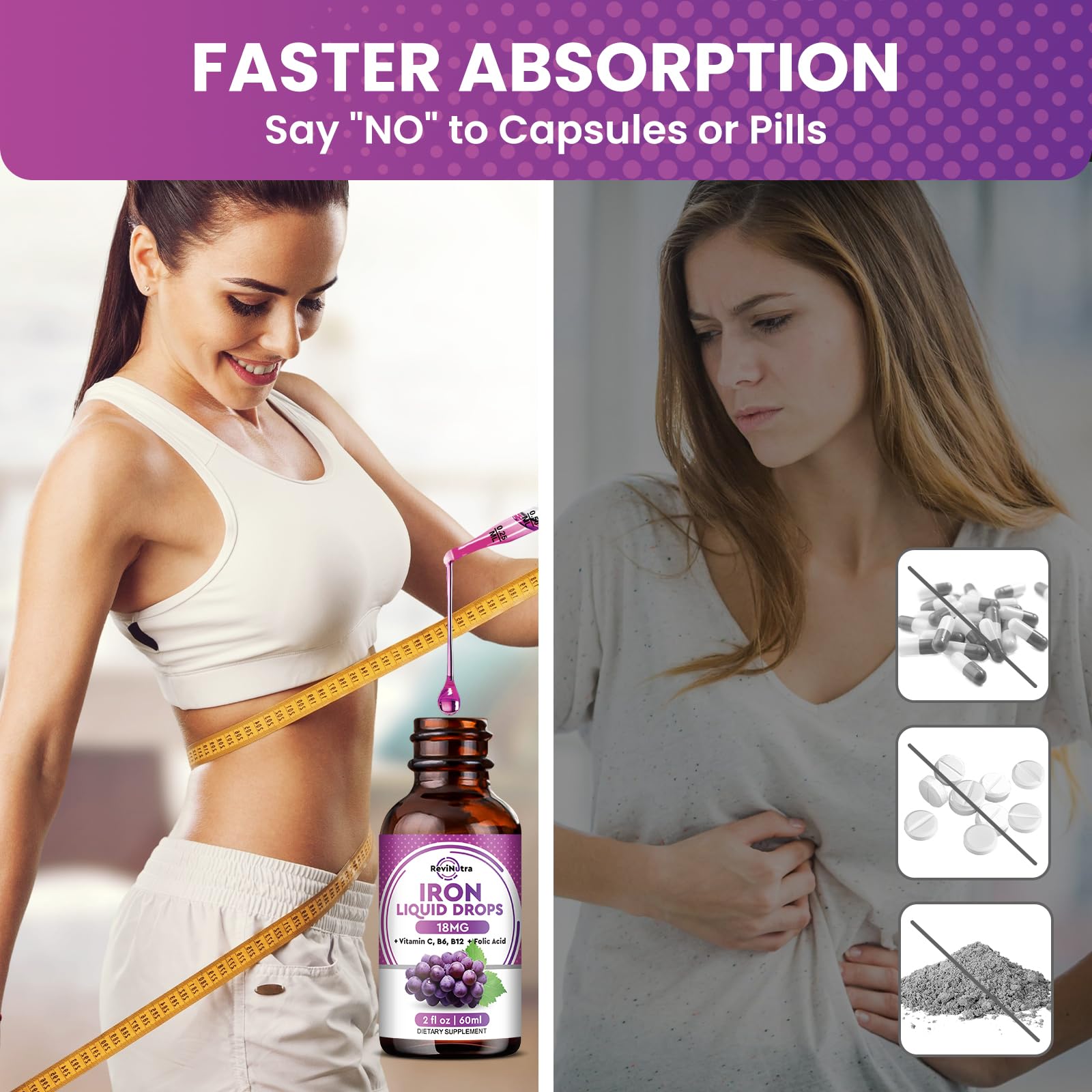 ReviNutra Liquid Iron Supplement lifestyle scene with family