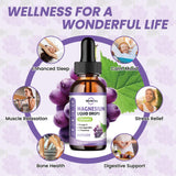 ReviNutra Magnesium Drops 1300mg grape flavour bottle side view