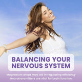ReviNutra Magnesium Drops 1300mg grape flavour in a glass