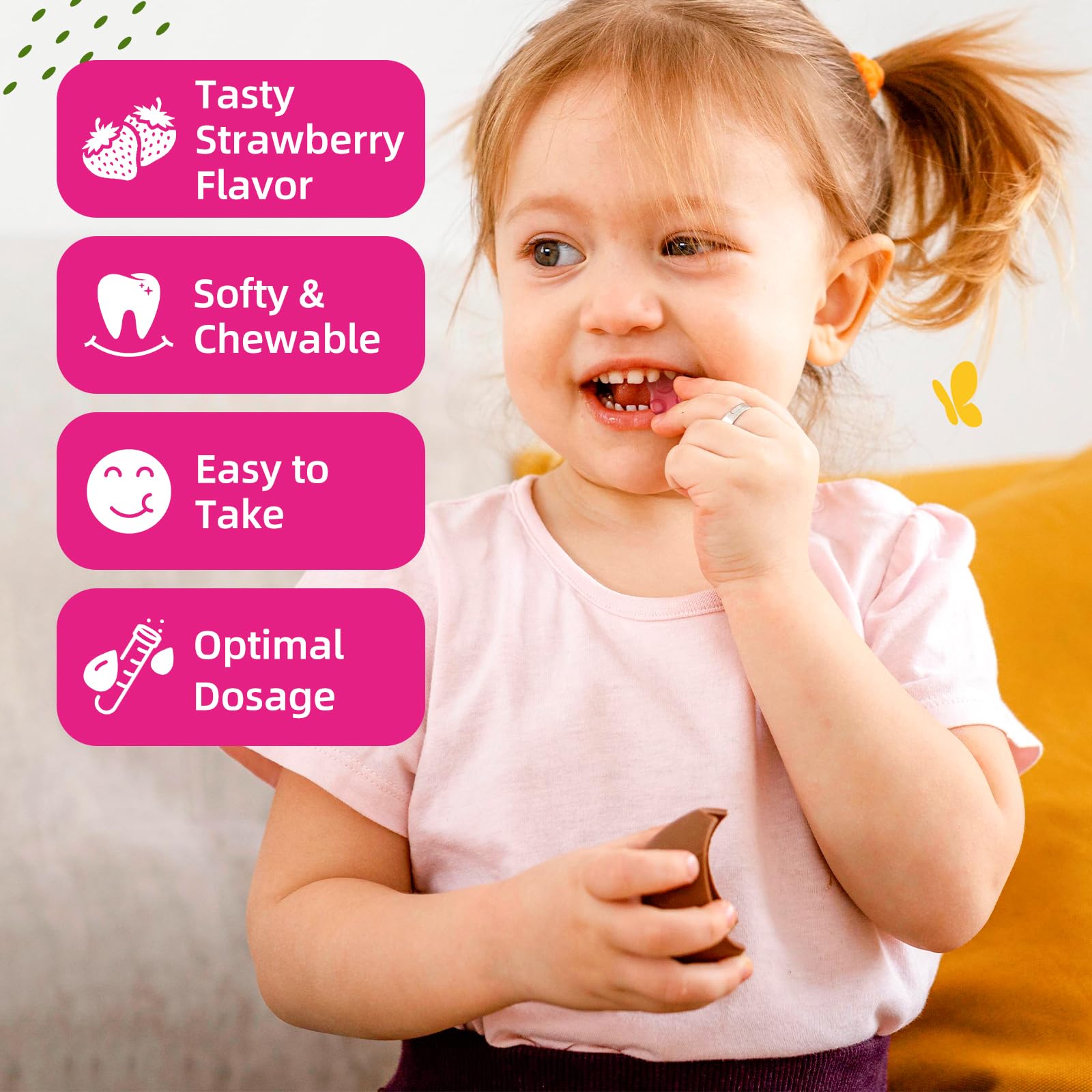 ReviNutra Magnesium Gummies with a child holding them