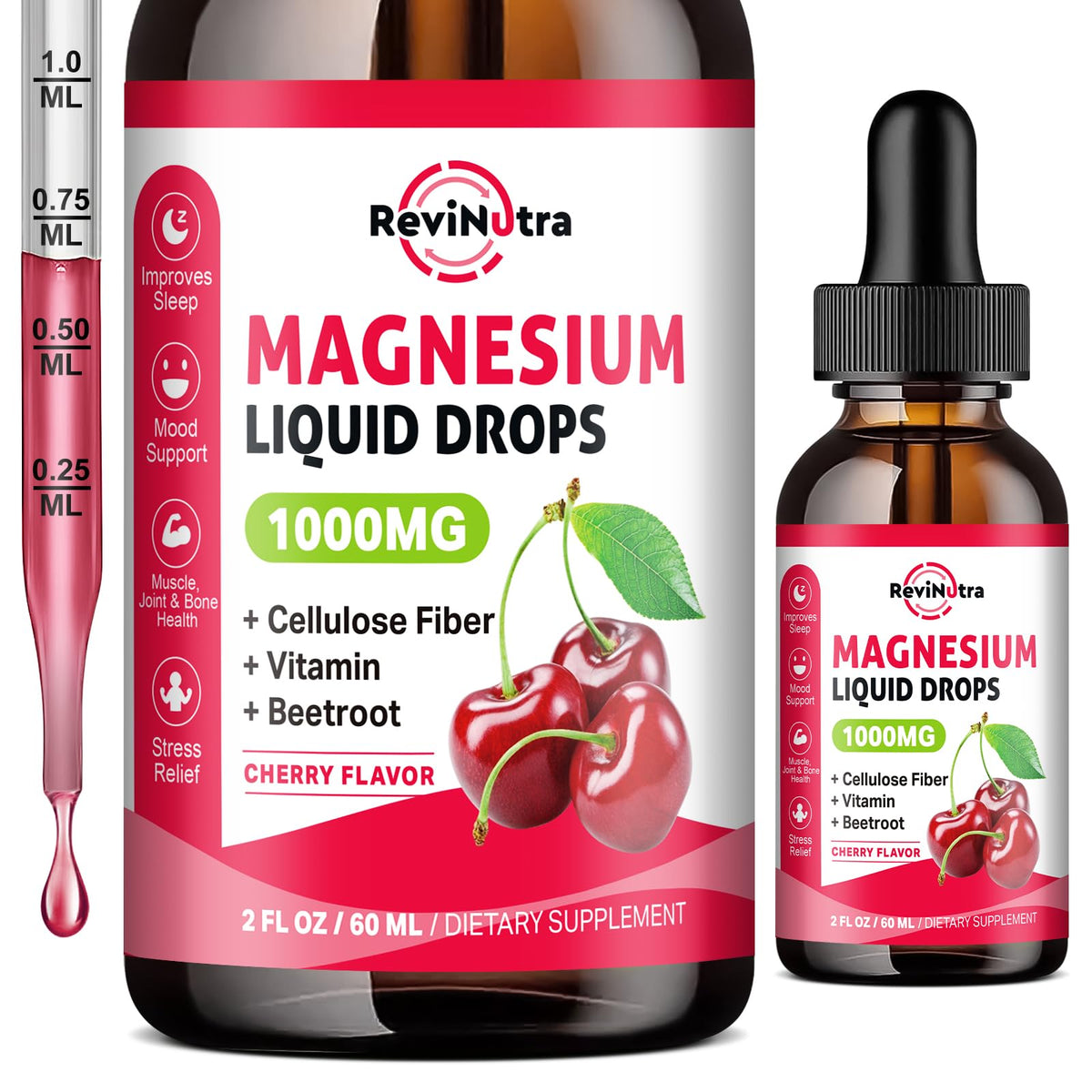 ReviNutra Magnesium Liquid Drops bottle front view