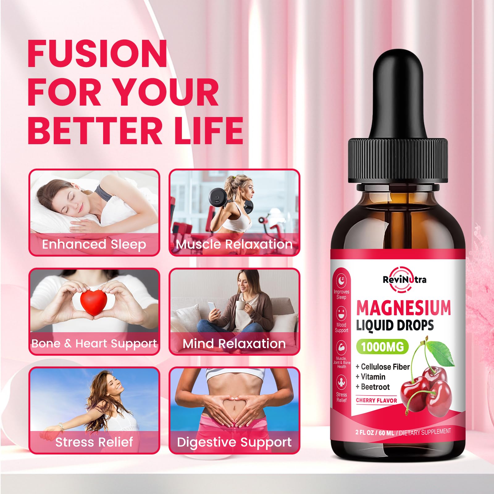 ReviNutra Magnesium Liquid Drops packaging side view