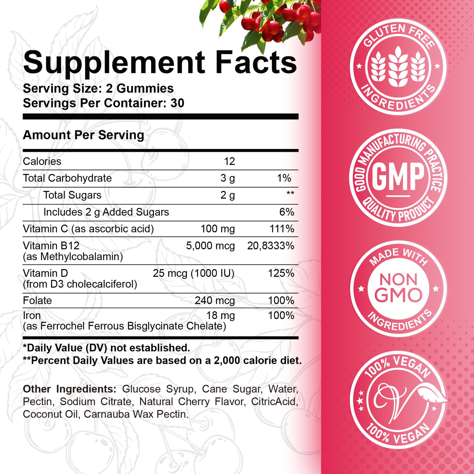ReviNutra Vitamin B12 Gummies packaging side view